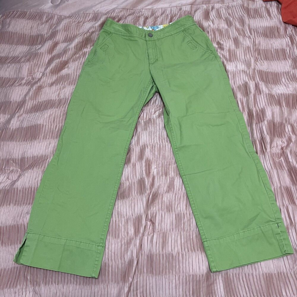 Liz Claiborne Cropped Chino Green Pants Size 4